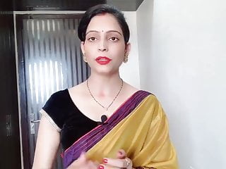 Indian Desi Bhabhi Wearing Yellow Saree In Front Of Devar free video