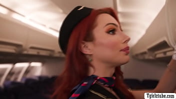 Ts Flight Attendant Threesome Sex With Her Passengers In Plane free video