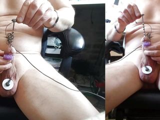 E-Stim Sound Cock Electro Urethra With Replay Slow Motion Cum Ejac free video