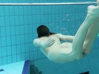 Podvodkova Swimming In Blue Bikini In The Pool free video